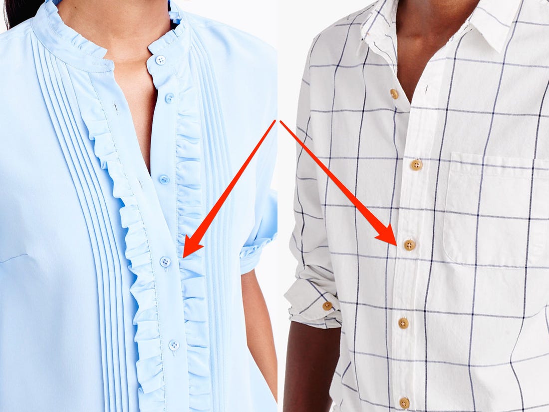 Sự khác biệt giữa áo sơ mi nam và nữ nằm ở khuy áo